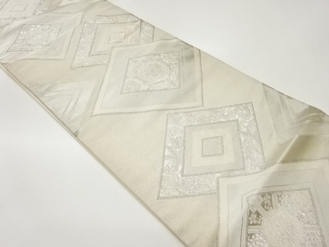 JAPANESE FUKURO OBI / SILK / WOVEN FLOWER CREST